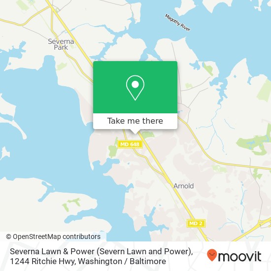 Mapa de Severna Lawn & Power (Severn Lawn and Power), 1244 Ritchie Hwy