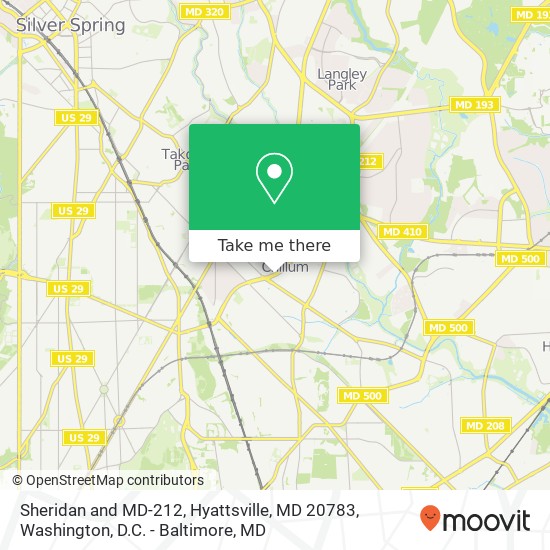 Mapa de Sheridan and MD-212, Hyattsville, MD 20783