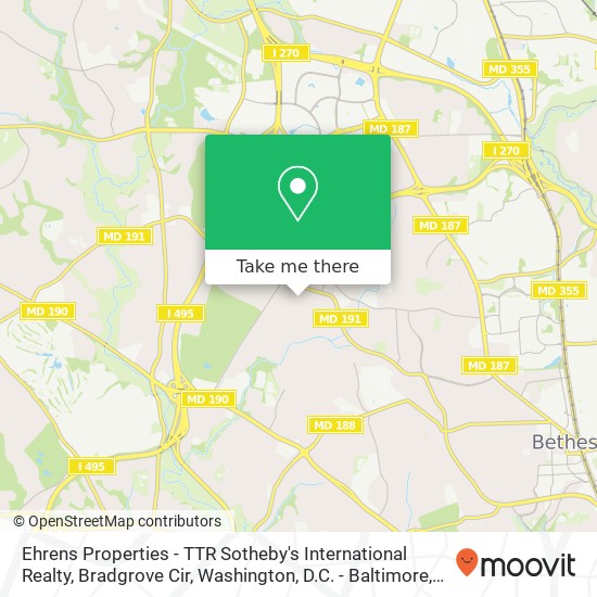 Ehrens Properties - TTR Sotheby's International Realty, Bradgrove Cir map