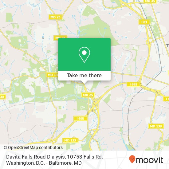 Mapa de Davita Falls Road Dialysis, 10753 Falls Rd