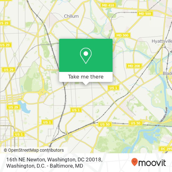 16th NE Newton, Washington, DC 20018 map