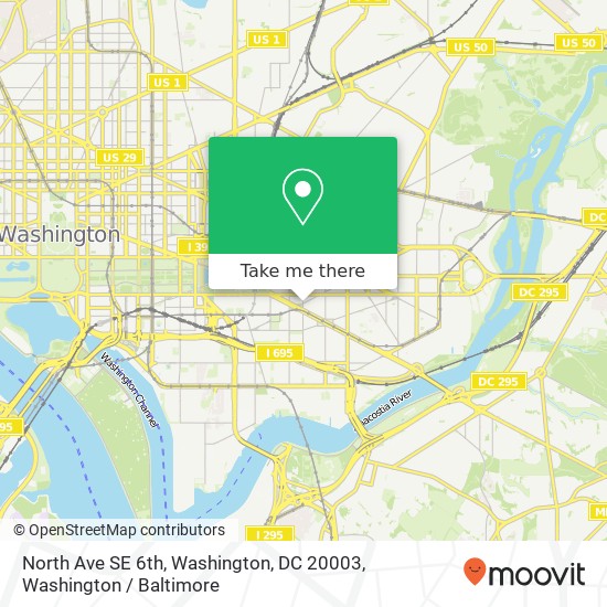 Mapa de North Ave SE 6th, Washington, DC 20003