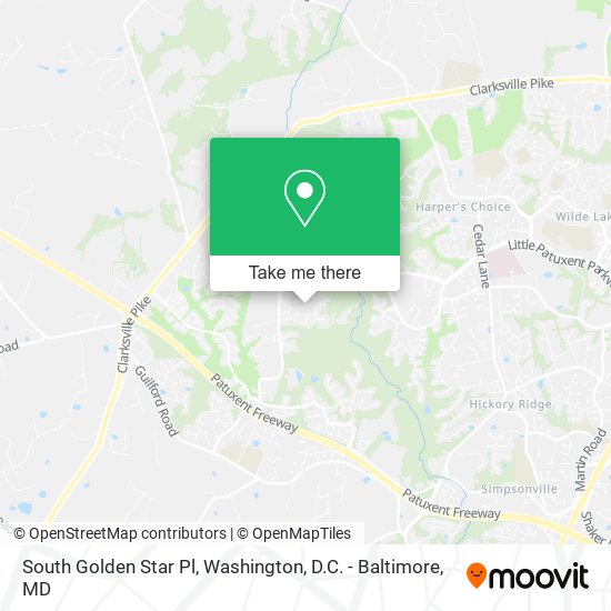 Mapa de South Golden Star Pl, Columbia, MD 21044