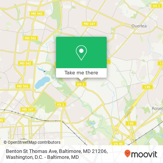 Benton St Thomas Ave, Baltimore, MD 21206 map