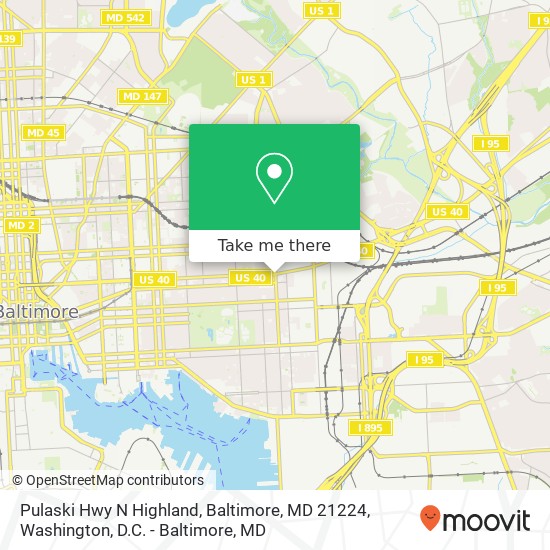 Mapa de Pulaski Hwy N Highland, Baltimore, MD 21224