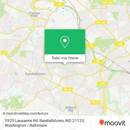 Mapa de 3929 Lausanne Rd, Randallstown, MD 21133