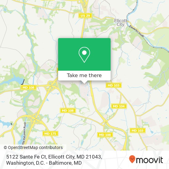 5122 Sante Fe Ct, Ellicott City, MD 21043 map