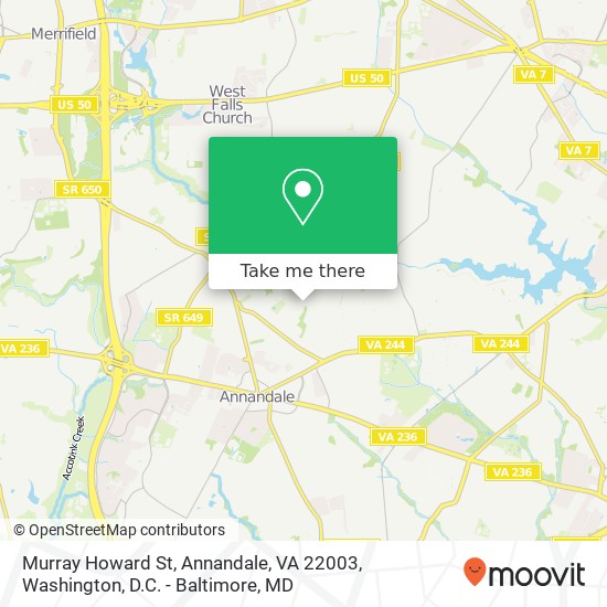 Murray Howard St, Annandale, VA 22003 map