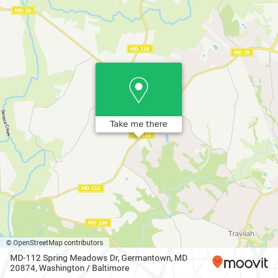 Mapa de MD-112 Spring Meadows Dr, Germantown, MD 20874