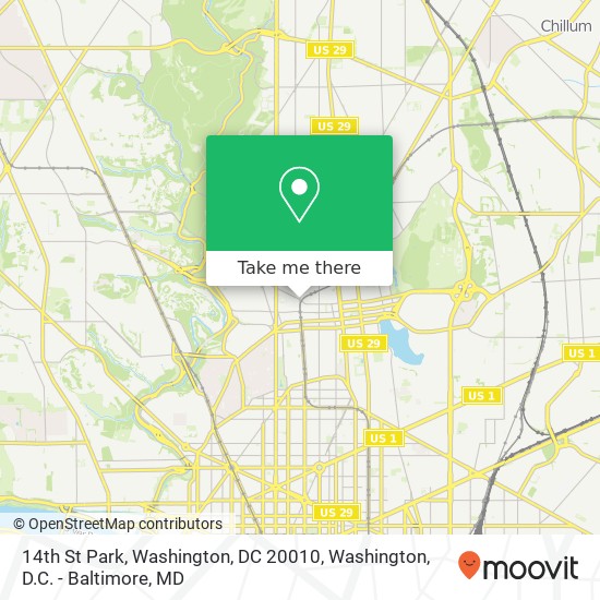 Mapa de 14th St Park, Washington, DC 20010