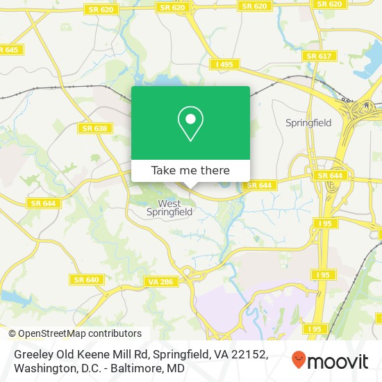 Mapa de Greeley Old Keene Mill Rd, Springfield, VA 22152