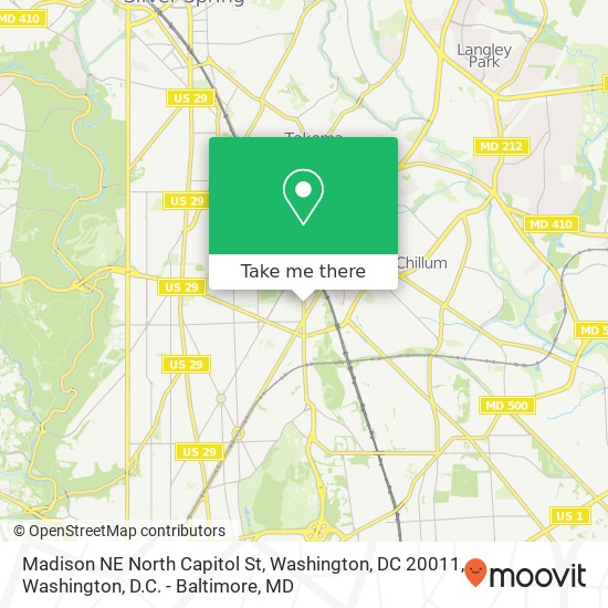 Mapa de Madison NE North Capitol St, Washington, DC 20011