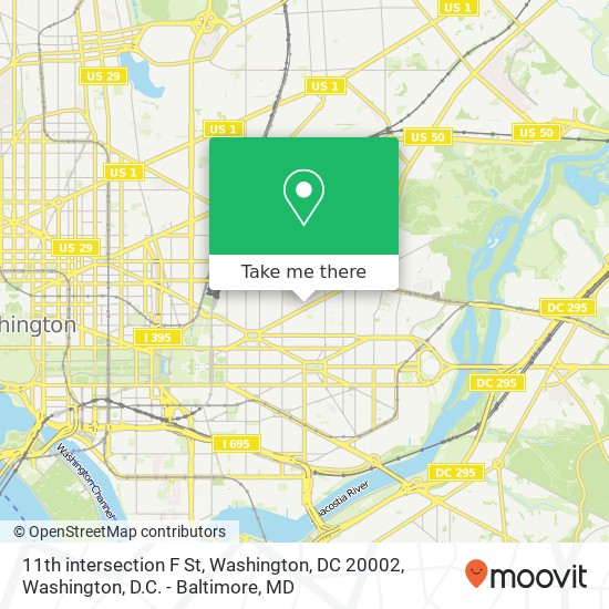 11th intersection F St, Washington, DC 20002 map