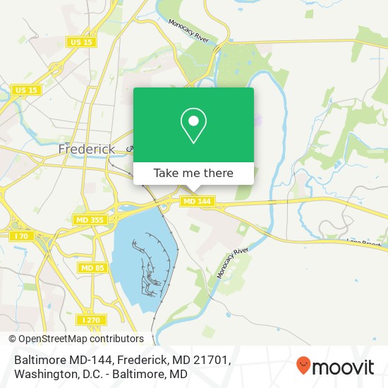 Mapa de Baltimore MD-144, Frederick, MD 21701