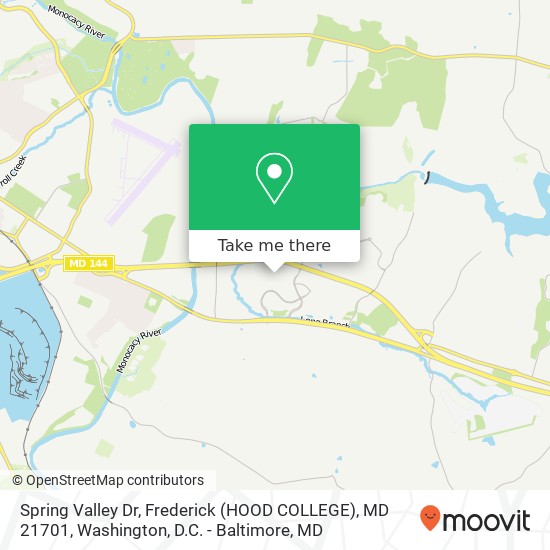 Spring Valley Dr, Frederick (HOOD COLLEGE), MD 21701 map