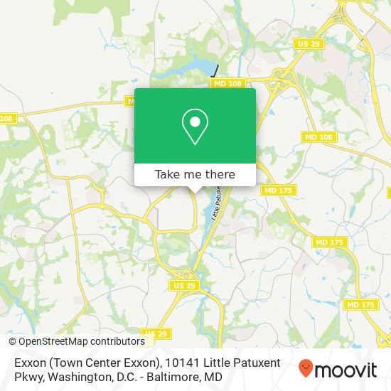 Mapa de Exxon (Town Center Exxon), 10141 Little Patuxent Pkwy