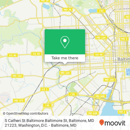 S Catheri St Baltimore Baltimore St, Baltimore, MD 21223 map