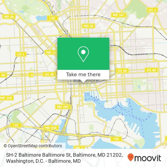 Mapa de SH-2 Baltimore Baltimore St, Baltimore, MD 21202