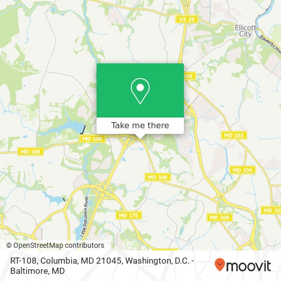 Mapa de RT-108, Columbia, MD 21045