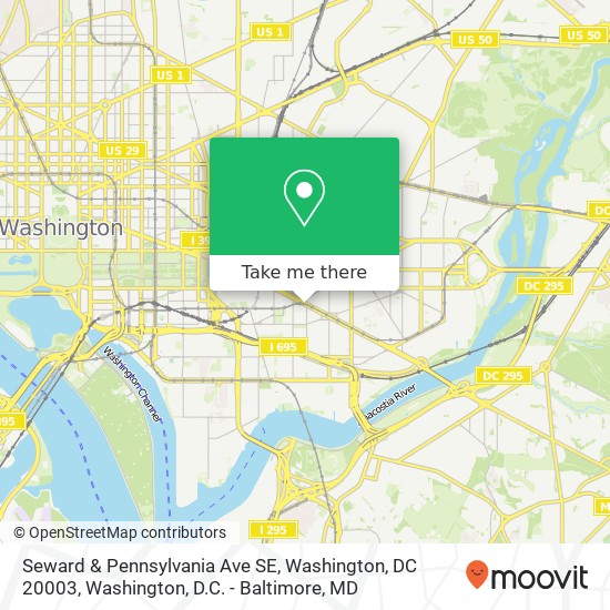 Mapa de Seward & Pennsylvania Ave SE, Washington, DC 20003