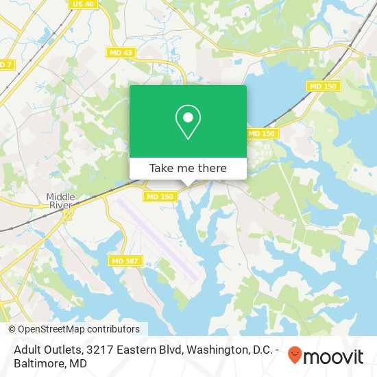 Mapa de Adult Outlets, 3217 Eastern Blvd