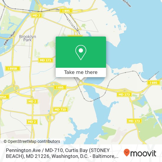 Pennington Ave / MD-710, Curtis Bay (STONEY BEACH), MD 21226 map