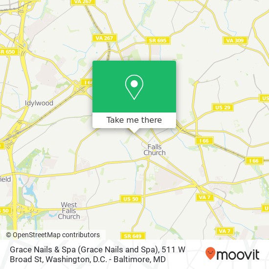 Mapa de Grace Nails & Spa (Grace Nails and Spa), 511 W Broad St