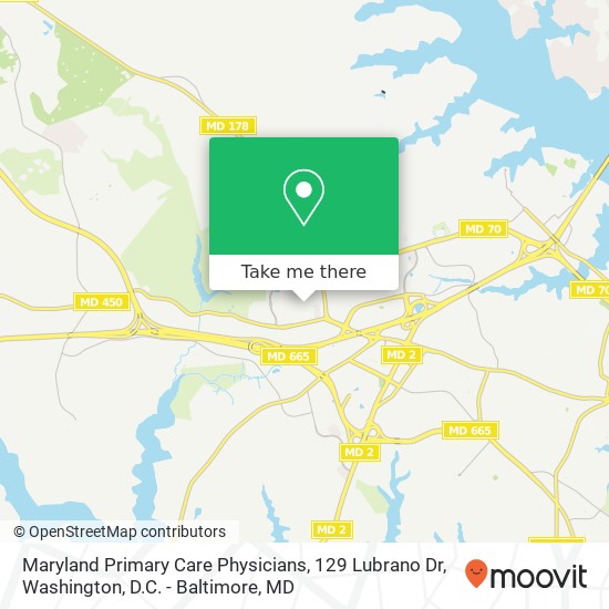 Mapa de Maryland Primary Care Physicians, 129 Lubrano Dr