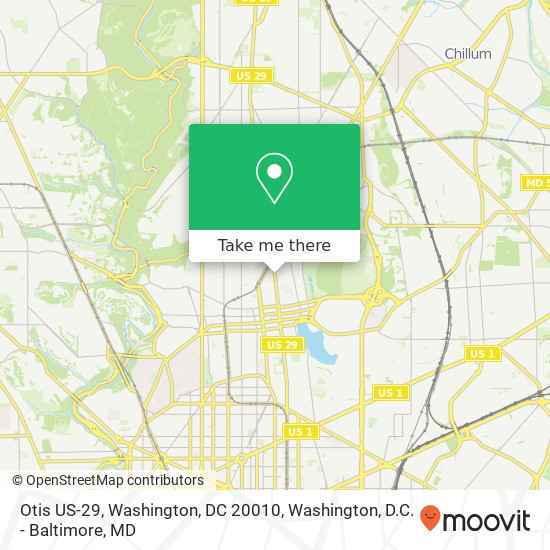 Mapa de Otis US-29, Washington, DC 20010