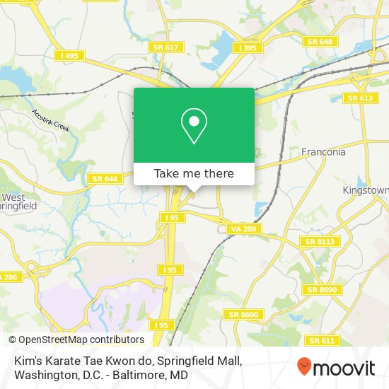 Kim's Karate Tae Kwon do, Springfield Mall map