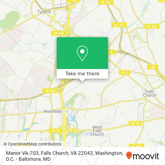 Mapa de Manor VA-703, Falls Church, VA 22043