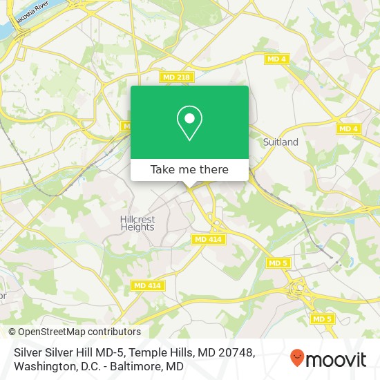 Mapa de Silver Silver Hill MD-5, Temple Hills, MD 20748