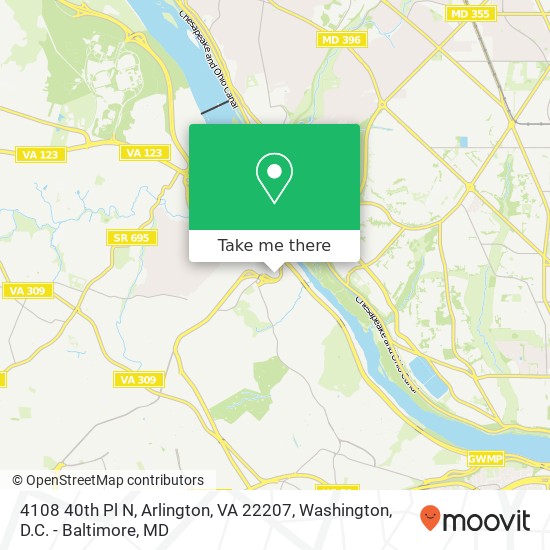 Mapa de 4108 40th Pl N, Arlington, VA 22207
