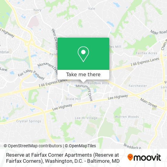 Reserve at Fairfax Corner Apartments (Reserve at Fairfax Corners) map