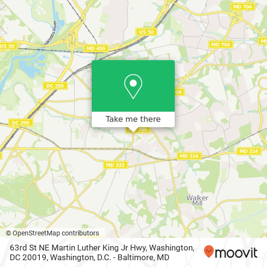 63rd St NE Martin Luther King Jr Hwy, Washington, DC 20019 map