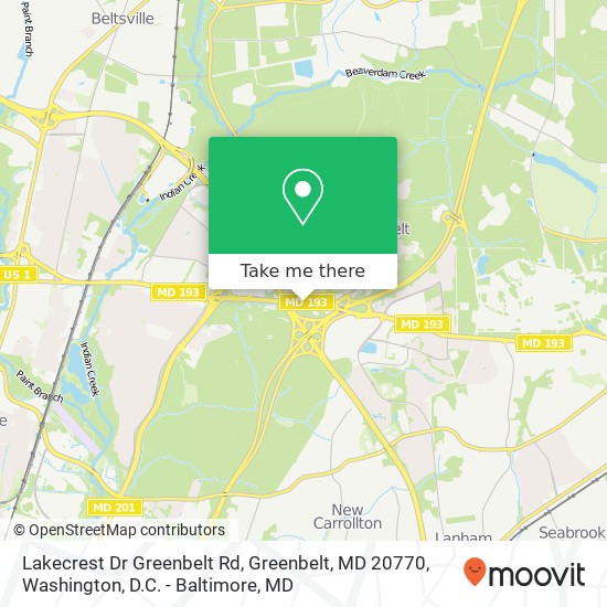 Lakecrest Dr Greenbelt Rd, Greenbelt, MD 20770 map