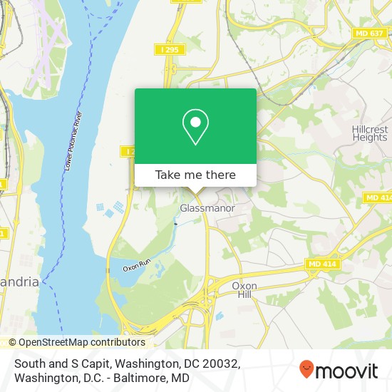 Mapa de South and S Capit, Washington, DC 20032