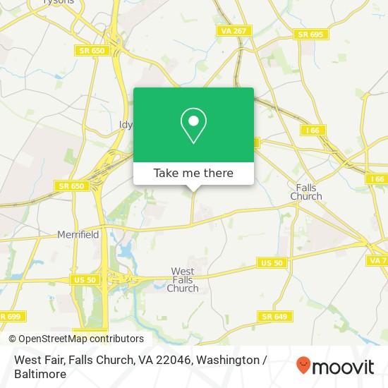 Mapa de West Fair, Falls Church, VA 22046