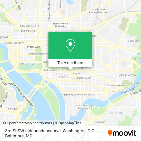 Mapa de 3rd St SW Independence Ave