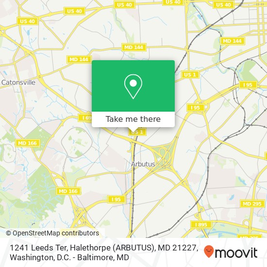 Mapa de 1241 Leeds Ter, Halethorpe (ARBUTUS), MD 21227