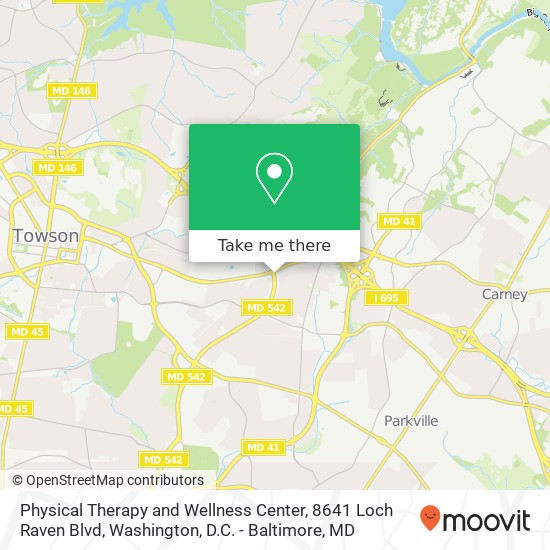 Physical Therapy and Wellness Center, 8641 Loch Raven Blvd map