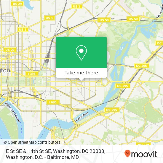E St SE & 14th St SE, Washington, DC 20003 map