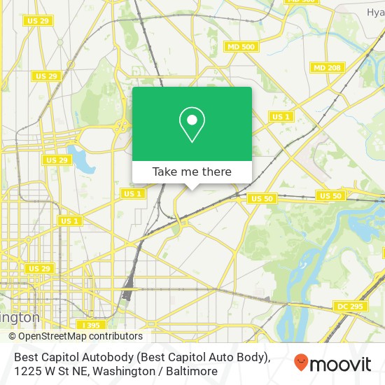 Mapa de Best Capitol Autobody (Best Capitol Auto Body), 1225 W St NE