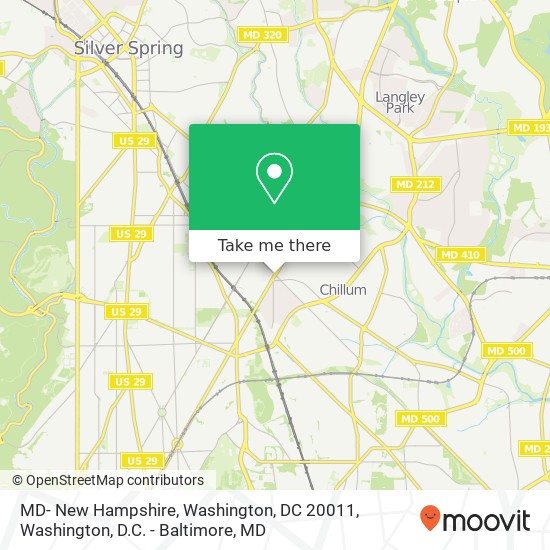 Mapa de MD- New Hampshire, Washington, DC 20011