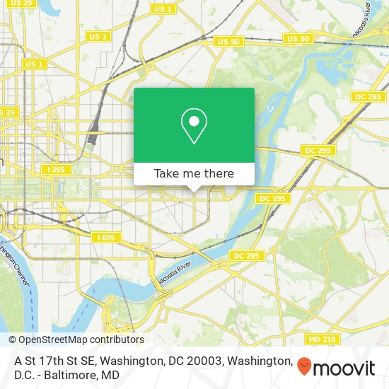Mapa de A St 17th St SE, Washington, DC 20003
