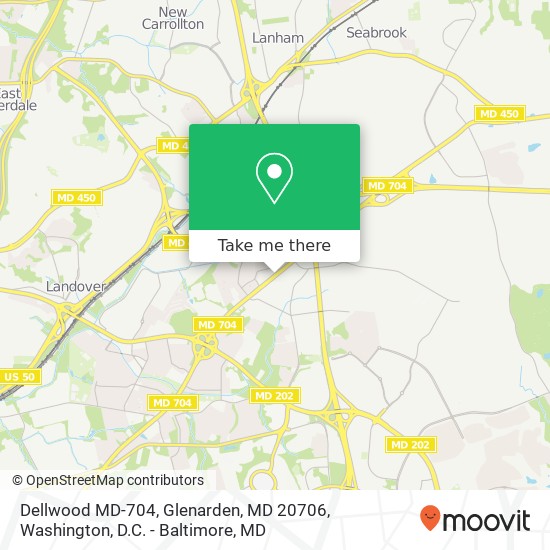 Mapa de Dellwood MD-704, Glenarden, MD 20706