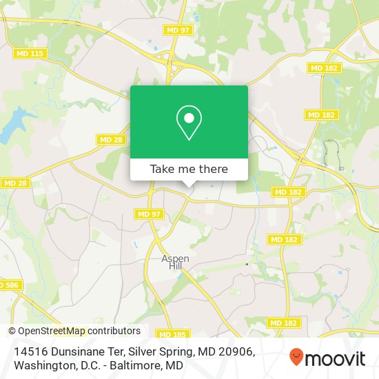 Mapa de 14516 Dunsinane Ter, Silver Spring, MD 20906