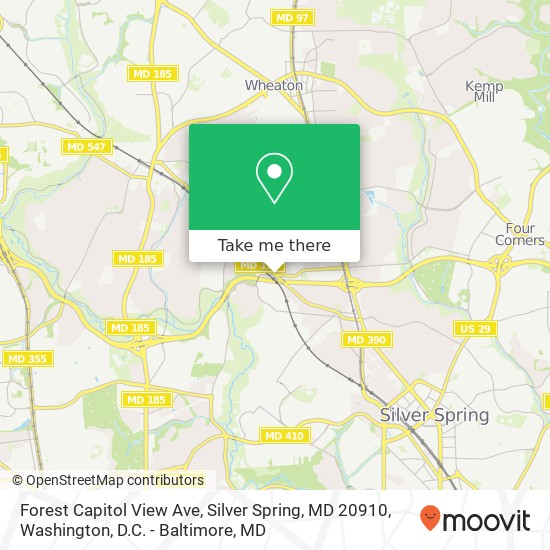 Mapa de Forest Capitol View Ave, Silver Spring, MD 20910