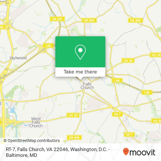Mapa de RT-7, Falls Church, VA 22046