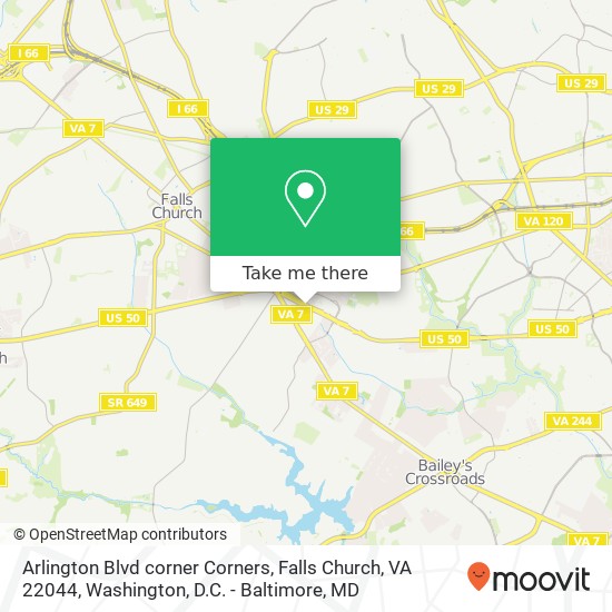 Arlington Blvd corner Corners, Falls Church, VA 22044 map